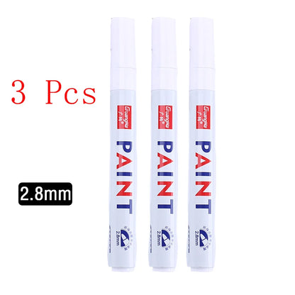 White Marker Pens set Oily Waterproof White Gel Pen DIY Graffiti Sketching Marker Stationery Writing School Supplies brush