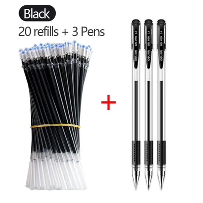 Clearance_Gel Pen Set Black Blue Ballpoint 0.5 mm Refills Cute School & office writing pens supplies Kawaii Korean Stationery_Co