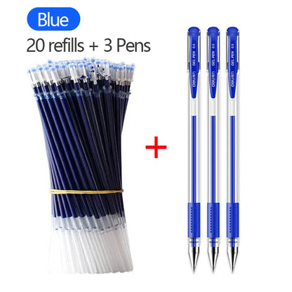 Clearance_Gel Pen Set Black Blue Ballpoint 0.5 mm Refills Cute School & office writing pens supplies Kawaii Korean Stationery_Co
