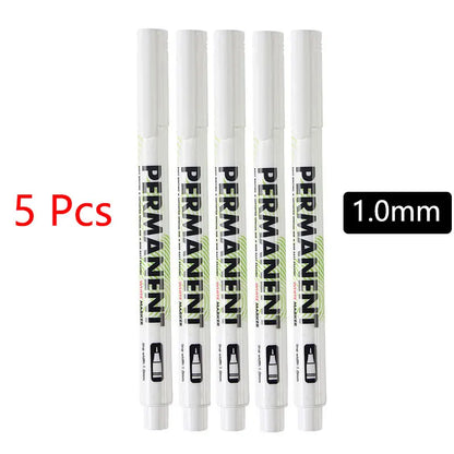 White Marker Pens set Oily Waterproof White Gel Pen DIY Graffiti Sketching Marker Stationery Writing School Supplies brush